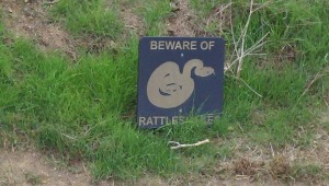 Rattlesnake warning sign