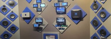 A car audio display in an audio shop