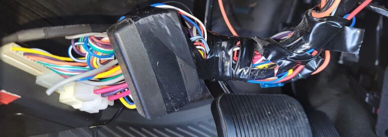 Wires being attached together inside a vehicle